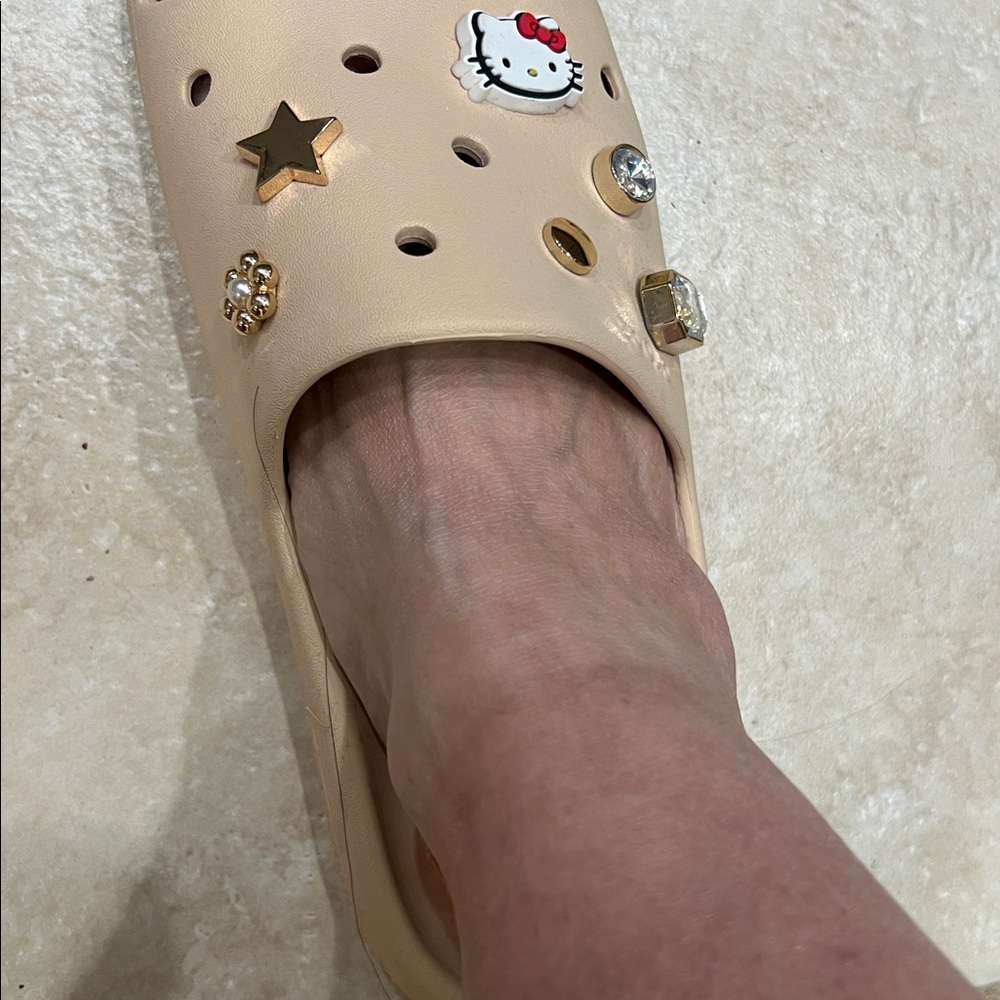 Crocs Cream Slide Sandals - Picture 5 of 5